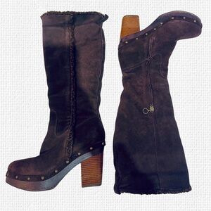 Ralph Lauren Denim & Supply Women’s Suede Sherpa Lined Clog Boots